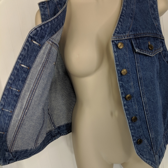VINTAGE Bushwacker Denim Vest Sz S - Picture 6 of 15